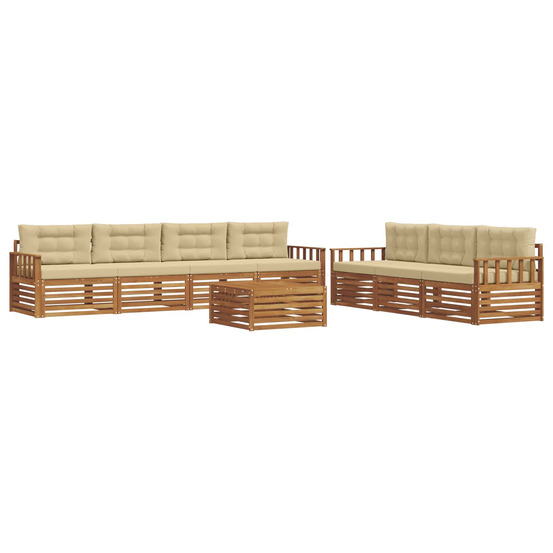 Ensemble de canapés d'extérieur 8 pcs naturel et beige