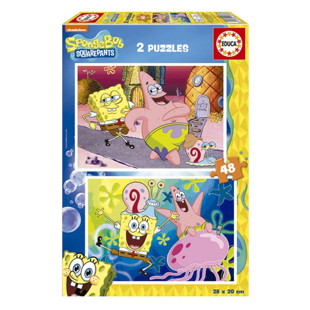 Puzzle 48 pieces x2 bob leponge