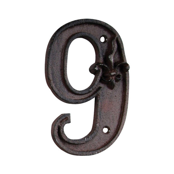 Numéro de maison en fonte chiffre 9