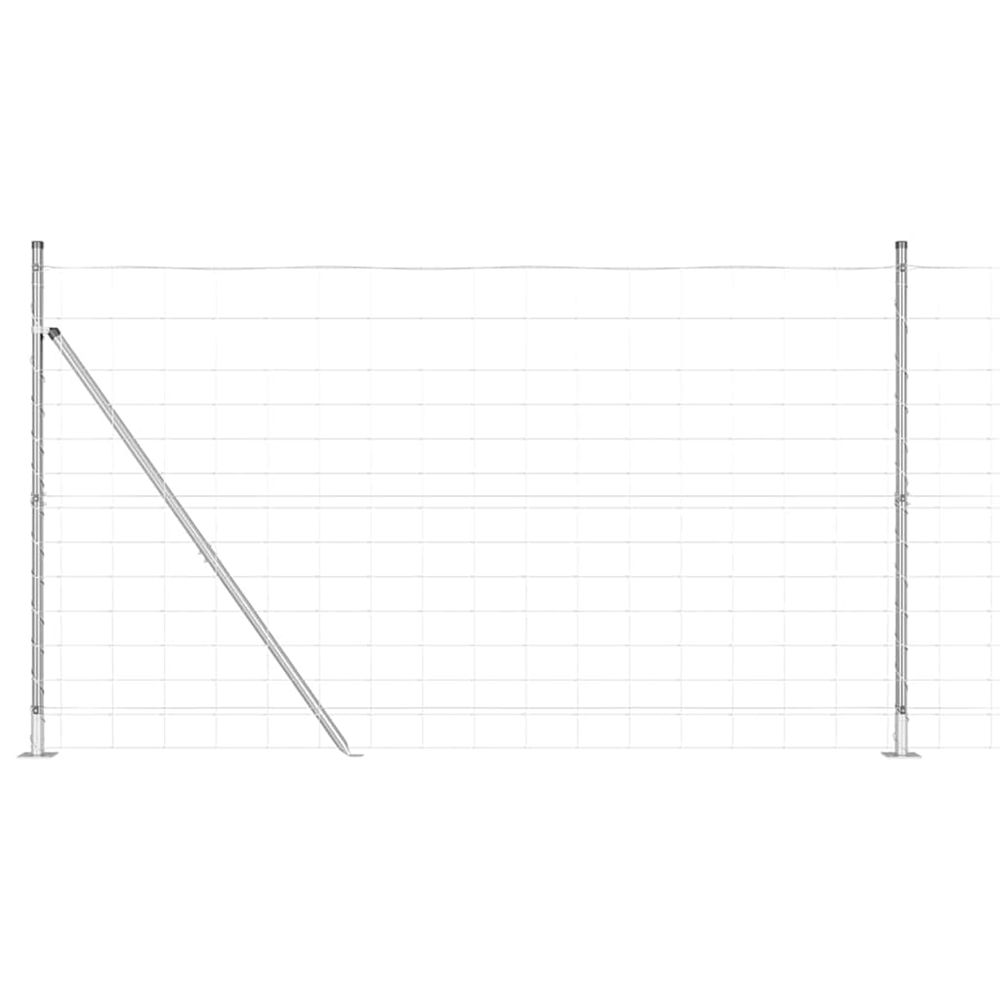 Clôture en fil soudé avec base en béton 50 x 1,4 m argenté