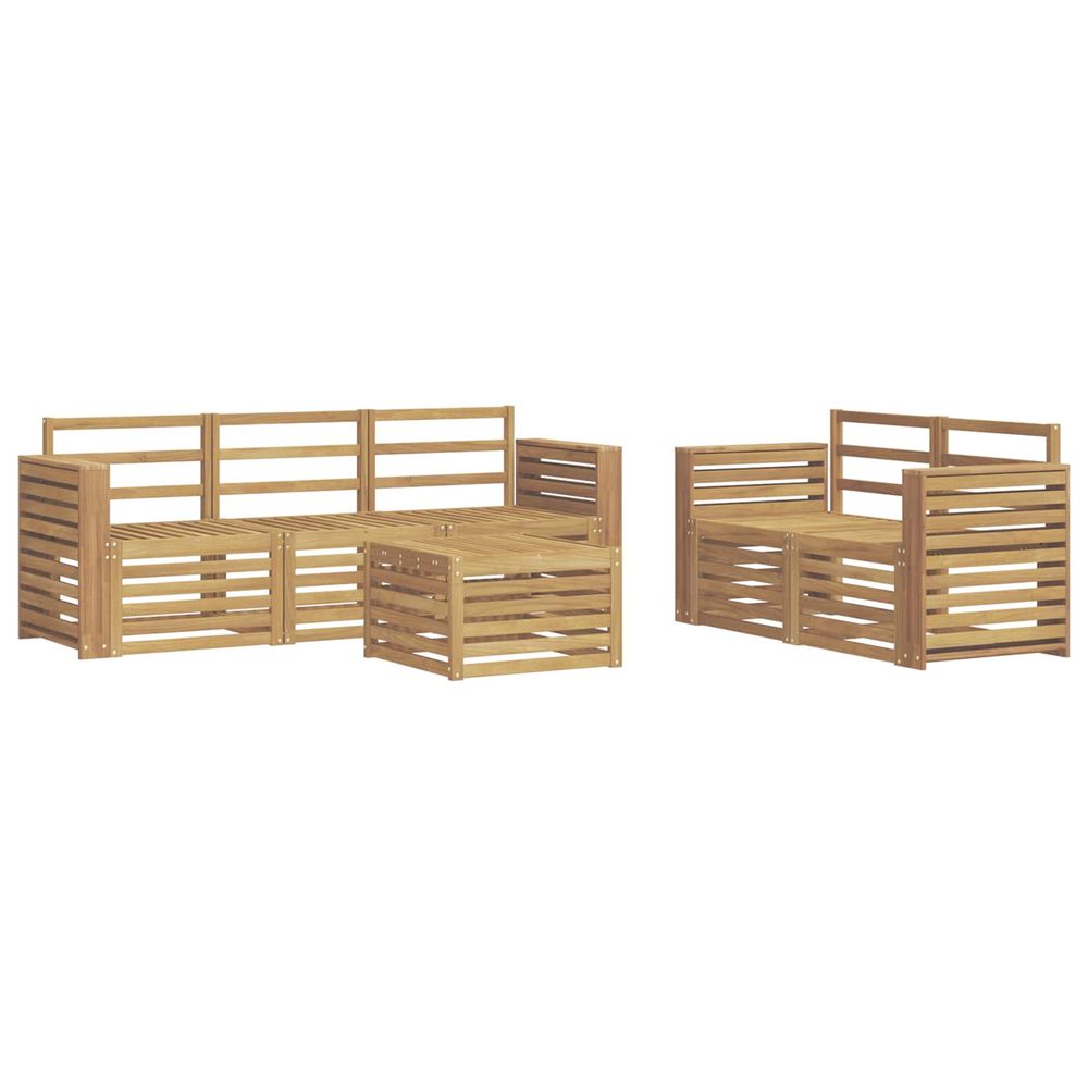 Ensemble de canapés d'extérieur 6 pc blanc bois d'acacia massif