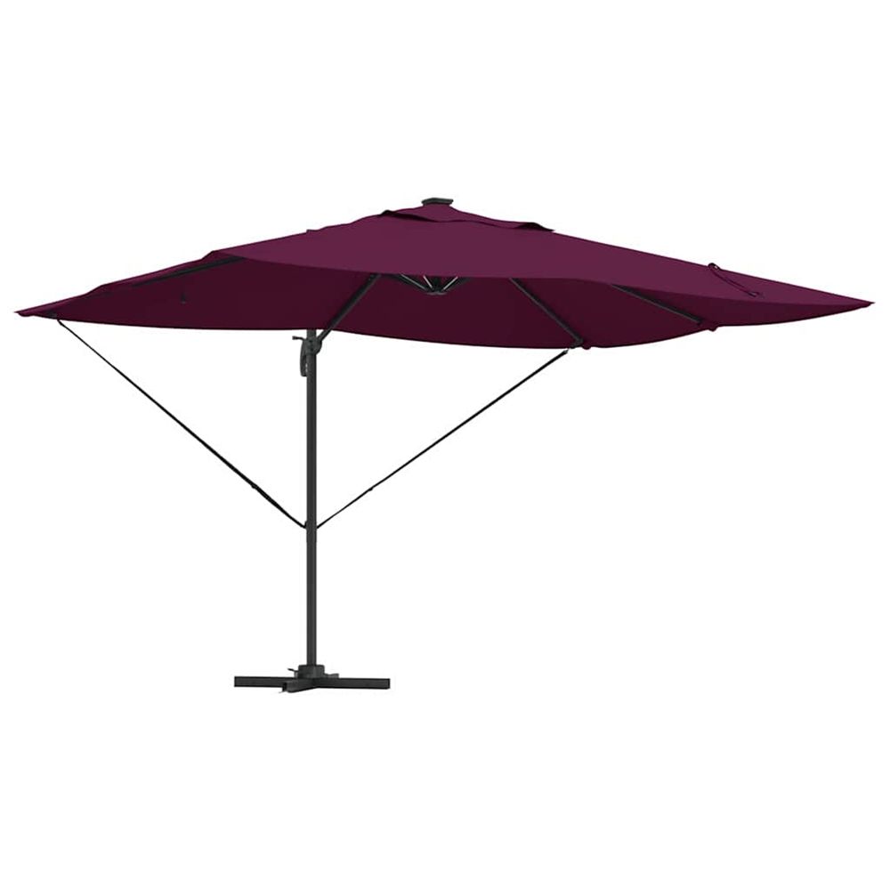 Parasol 352 x 251 x 265 cm polyester et aluminium bordeaux