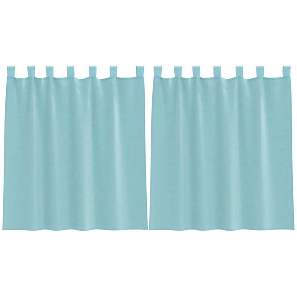 Rideaux en voile avec boucles 2 pcs turquoise 140x140 cm