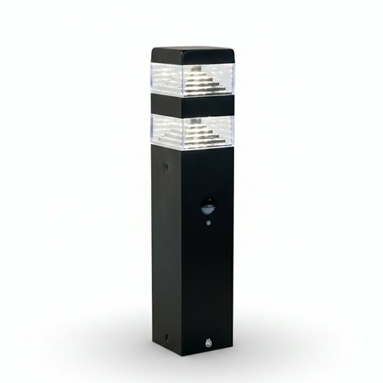 Borne extérieure pyramide 1000 lumens avec détecteur
