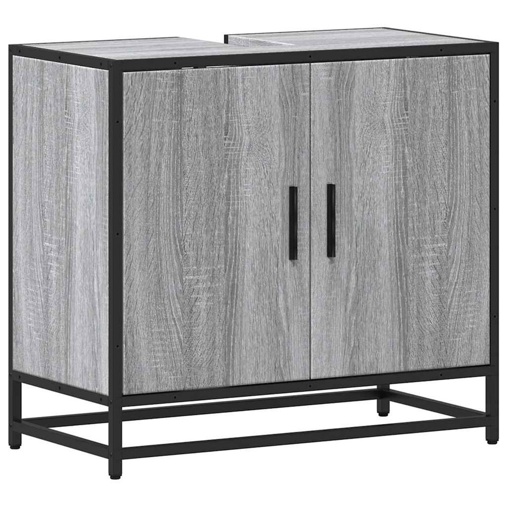 Armoire de lavabo de salle de bain sonoma gris 65x33x60 cm