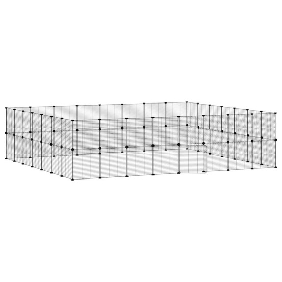 Cage animaux de compagnie à 60 panneaux et porte 35 x 35 cm noir