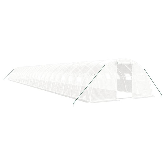 Serre avec cadre en acier blanc 96 m² 24x4x2 m