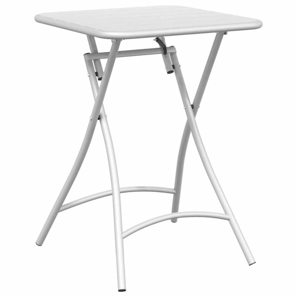 Table bistrot blanc 55 x 55 x 72,5 cm acier revêtu de poudre