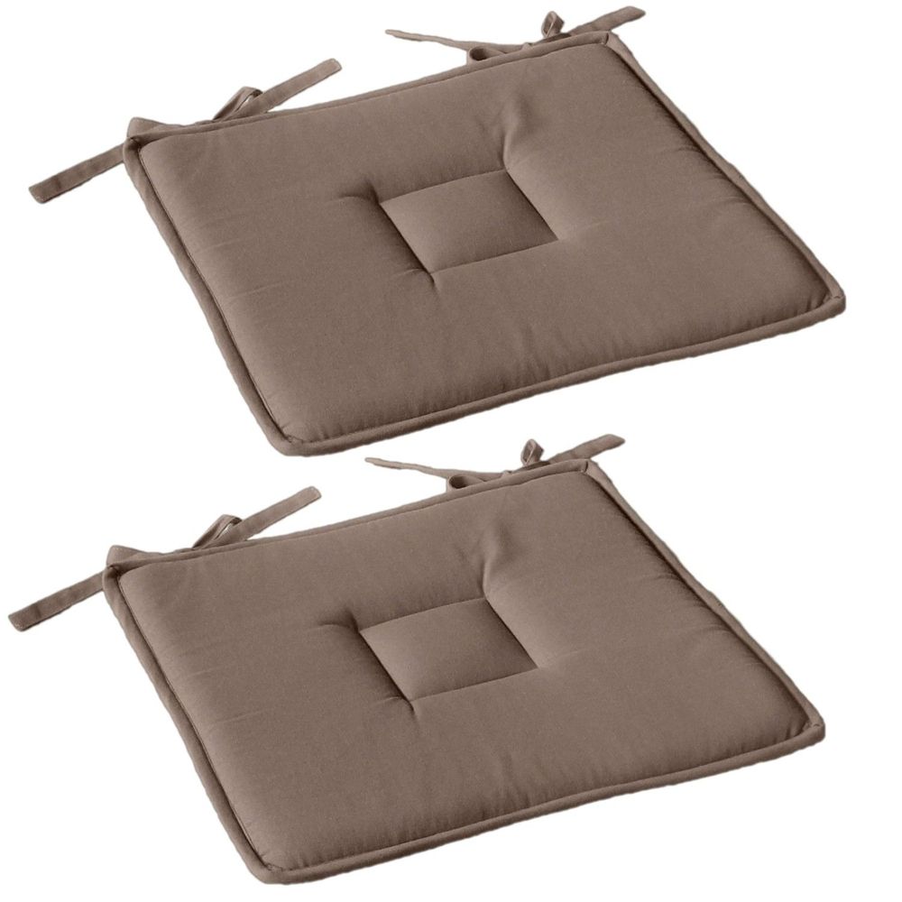 Lot de 2 galettes de chaise en coton panama