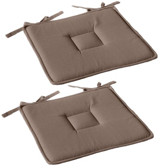 Lot de 2 galettes de chaise en coton panama