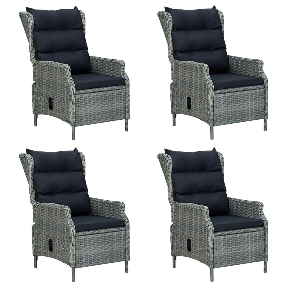 Ensemble à manger de jardin 5 pcs gris clair
