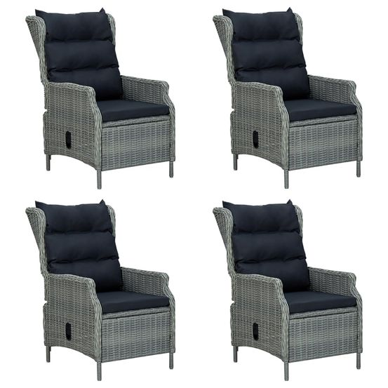 Ensemble à manger de jardin 5 pcs gris clair