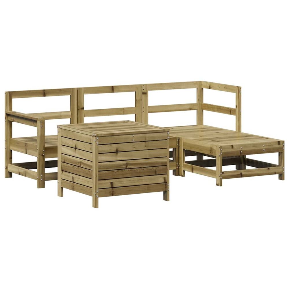 Salon de jardin 5 pcs bois de pin imprégné