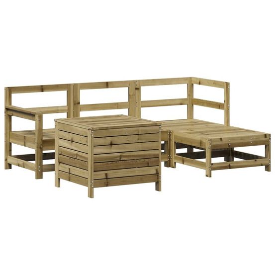 Salon de jardin 5 pcs bois de pin imprégné