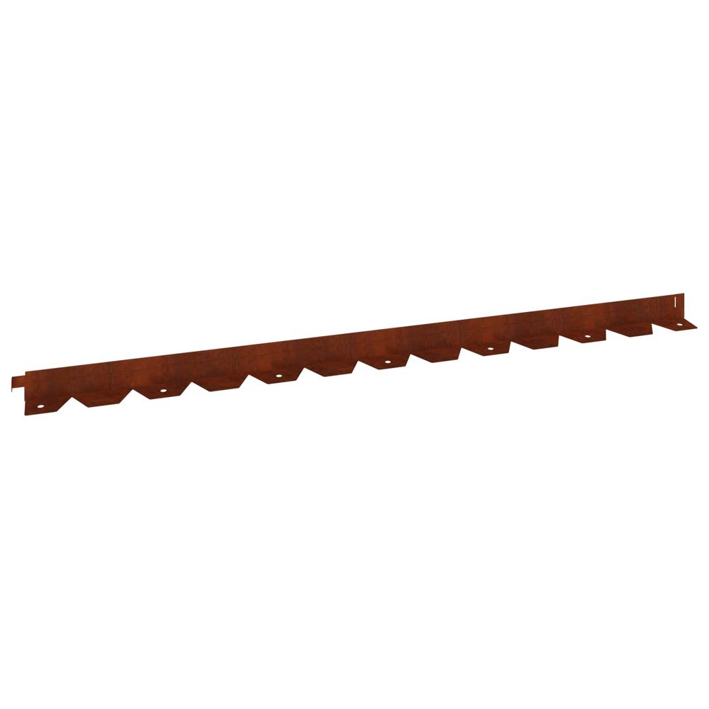 Bordure de pelouse 20 pc 102 x 4 x 4 cm acier rouillé
