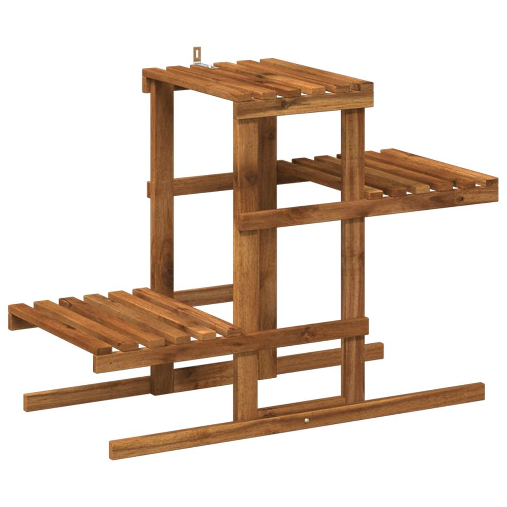 Support de plante naturel 82 x 36 x 60 cm bois d'acacia massif