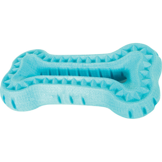Jouet os moos tpr flottant bleu 16 cm x 3 cm pour chien