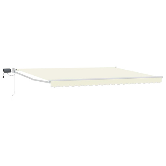 Store rétractable manuel avec leds crème et blanc 5 x 3 m