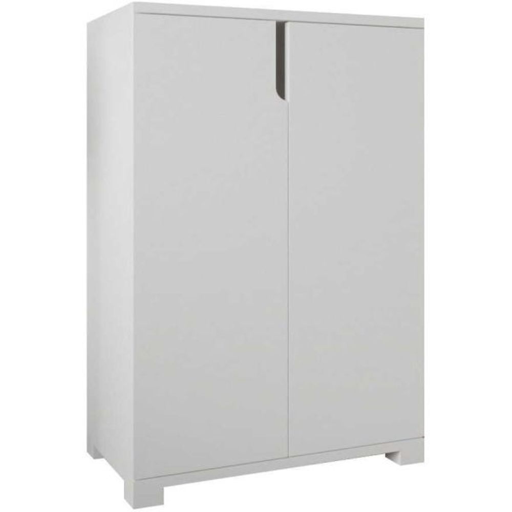 Meuble à chaussures 2 portes en aggloméré venedik blanc