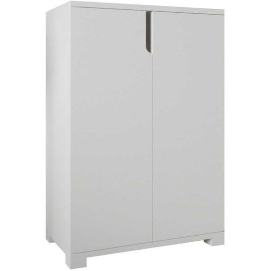 Meuble à chaussures 2 portes en aggloméré venedik blanc