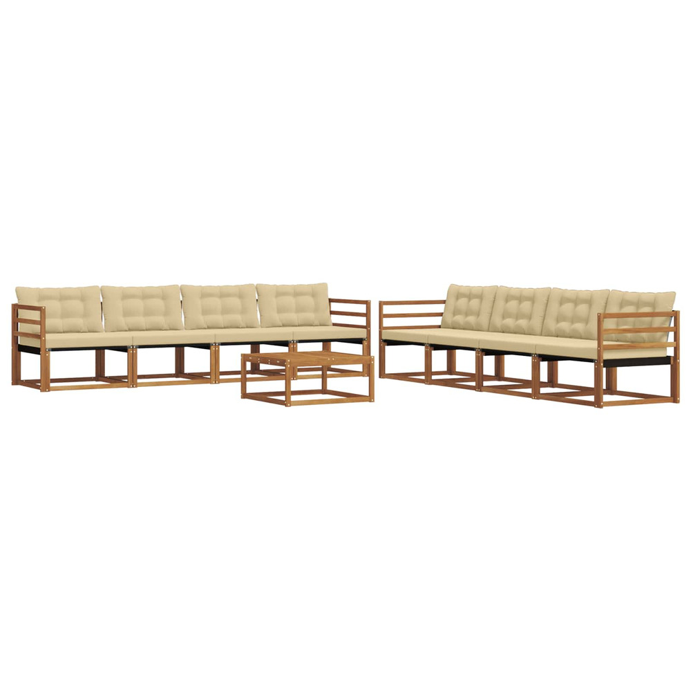 Ensemble de canapés d'extérieur 9 pcs naturel et beige