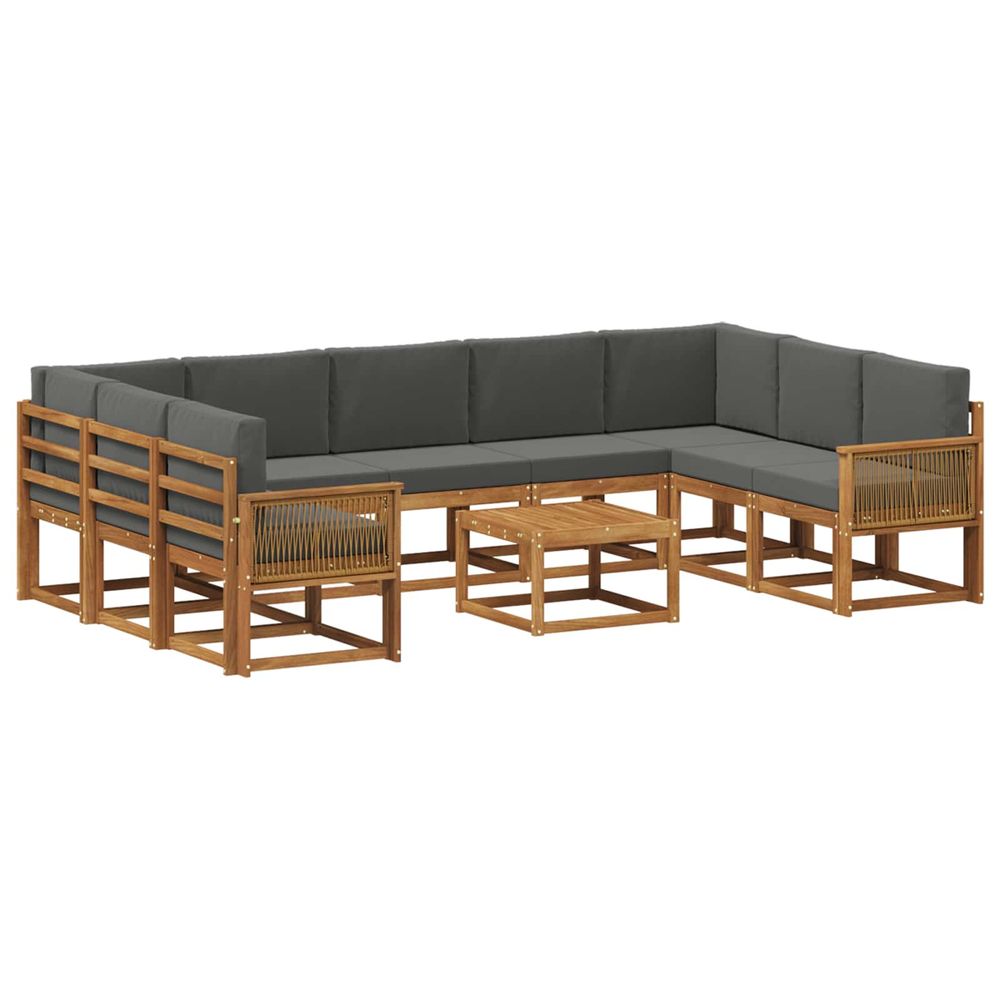 Ensemble de canapés d'extérieur 10 pc naturel et anthracite