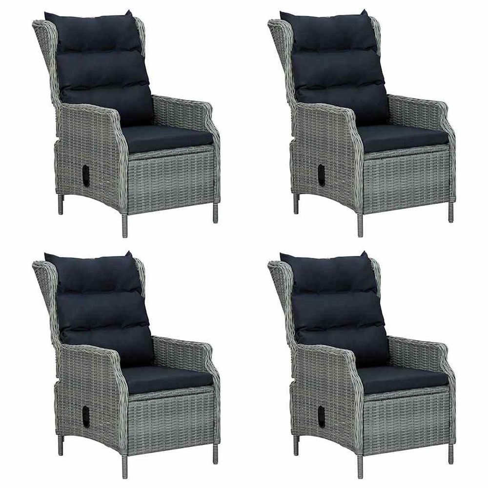 Ensemble à manger de jardin 5 pcs gris clair