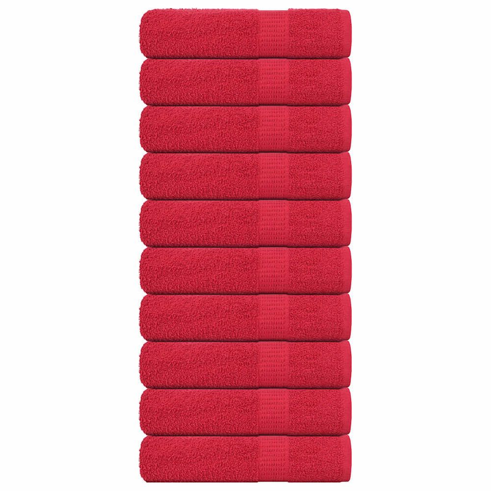 Serviettes de douche frogn 10 pcs rouge 70x140 cm 360 g/m²