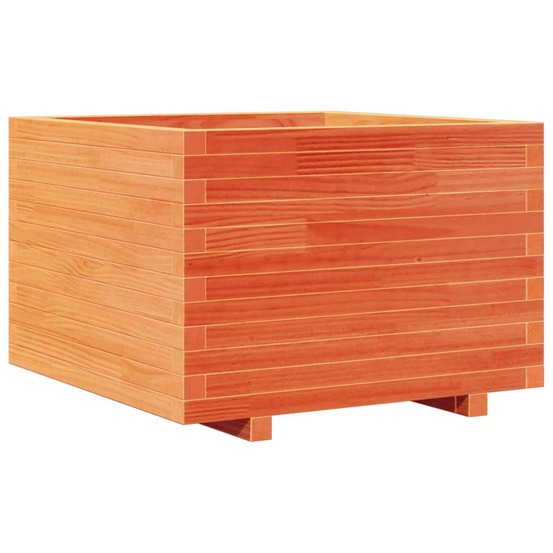 Jardinière cire marron 70x70x49,5 cm bois de pin massif