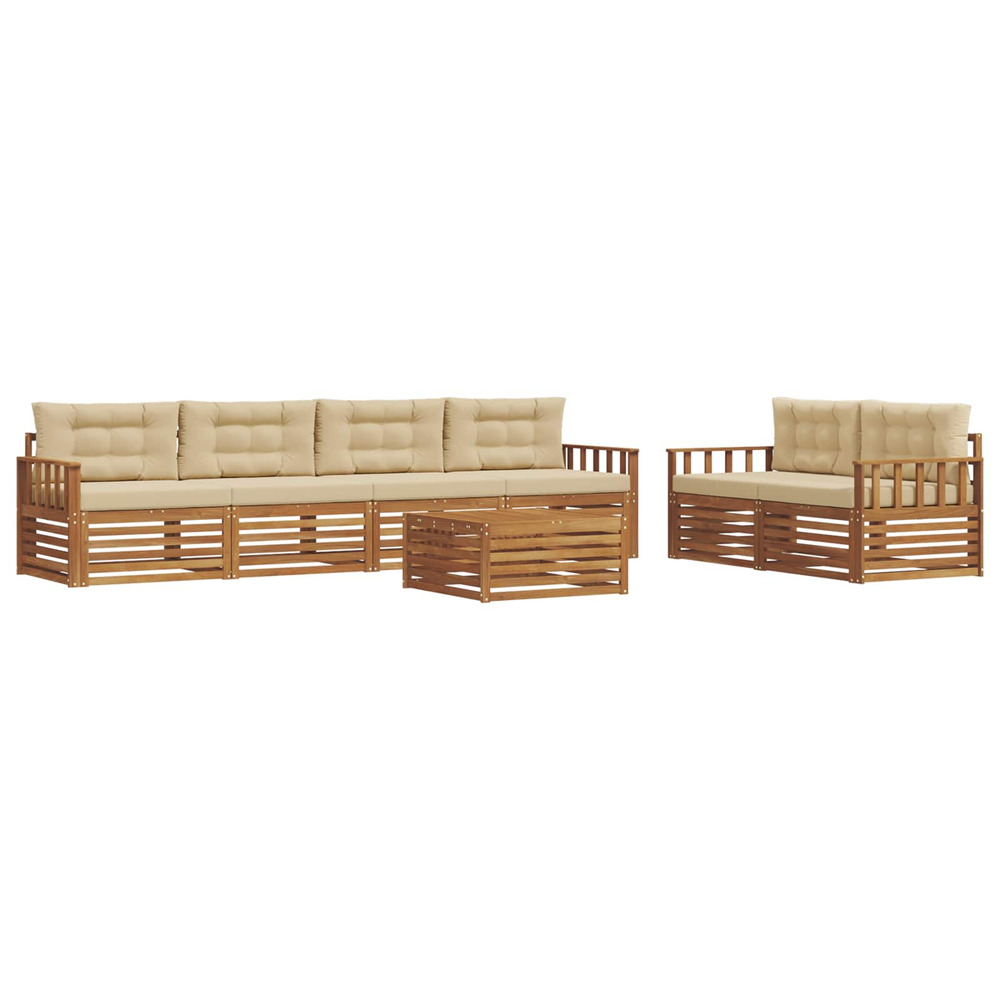 Ensemble de canapés d'extérieur 7 pcs naturel et beige