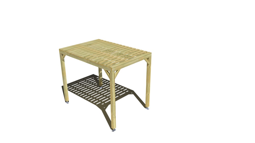 Pergola bois • 2m x 3m • indépendante • sens profondeur • platelage bois • livraison comprise