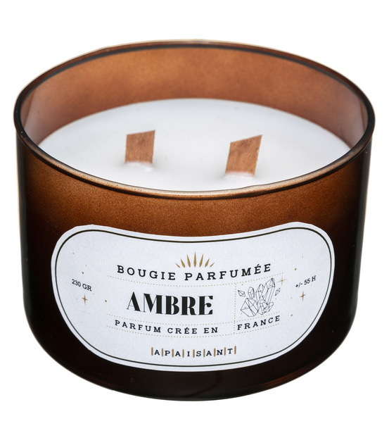 Bougie parfumée pot en verre 470 g parfum ambre