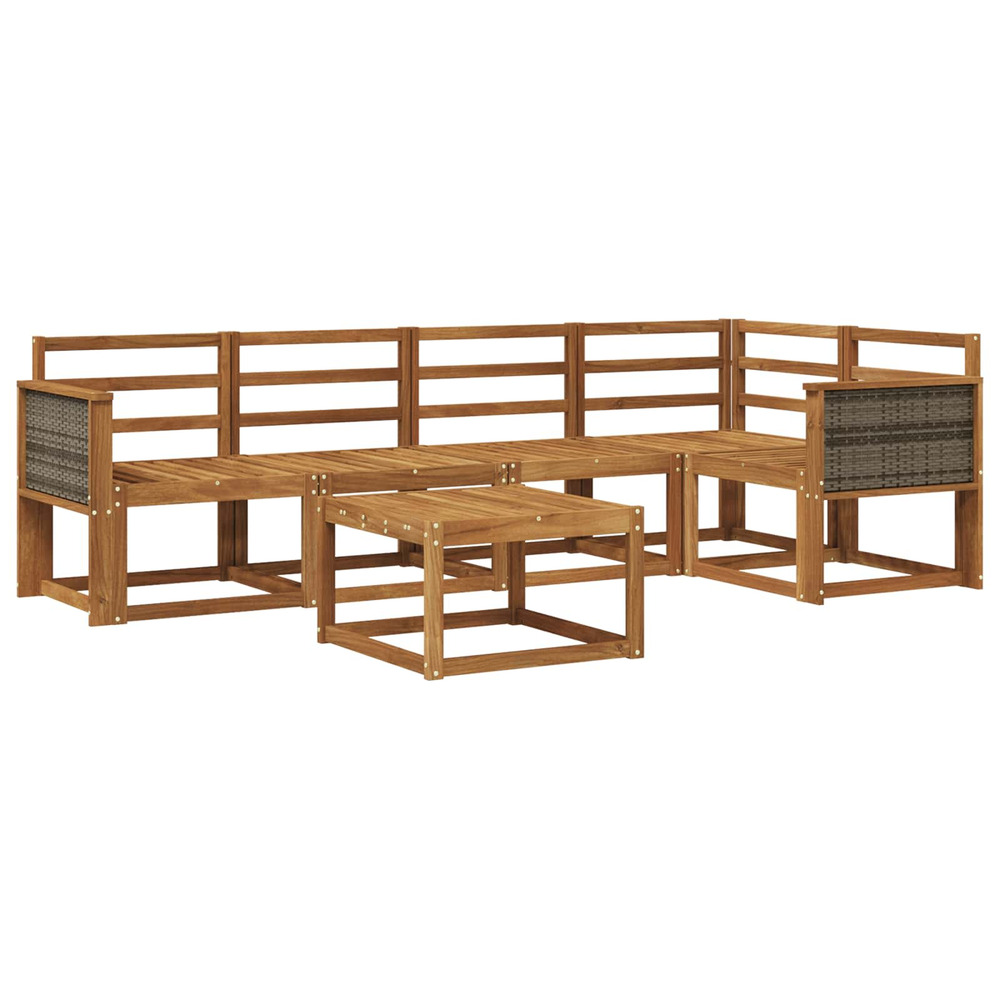 Ensemble de canapés d'extérieur 6 pcs naturel