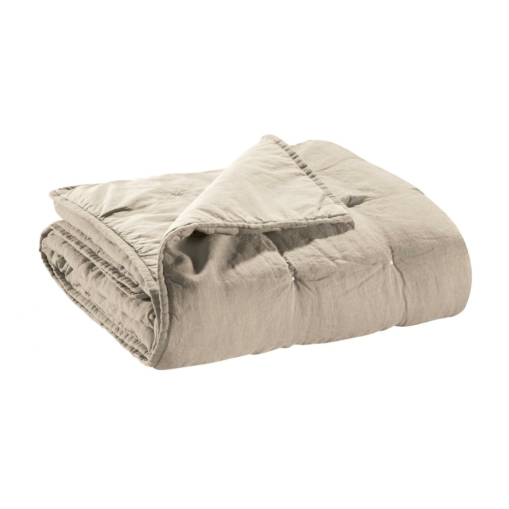 Chemin de lit stonewashed zeff naturel 90 x 240 cm