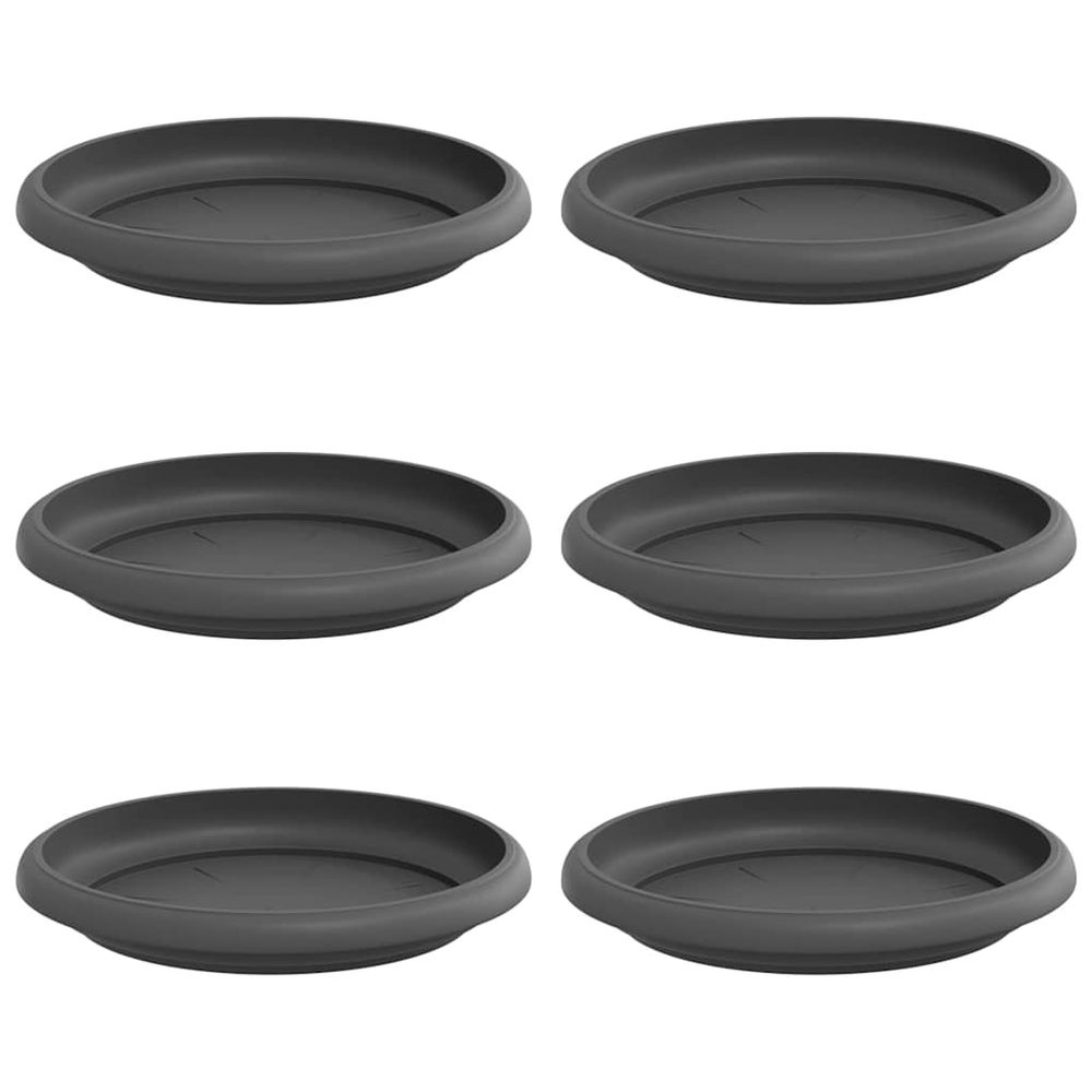Plateau à fleurs rond 6 pc noir ø 14 x 2 cm plastique