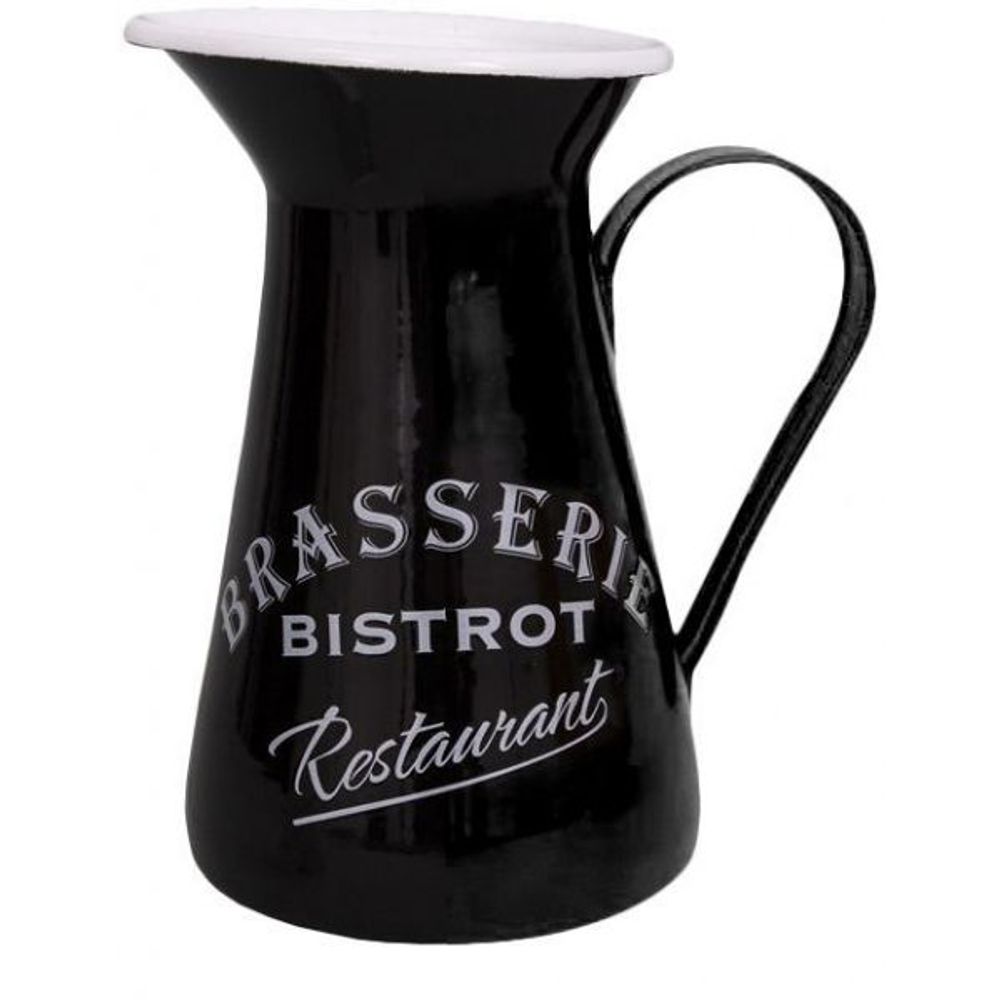 Broc en métal coloré brasserie-bistrot noir