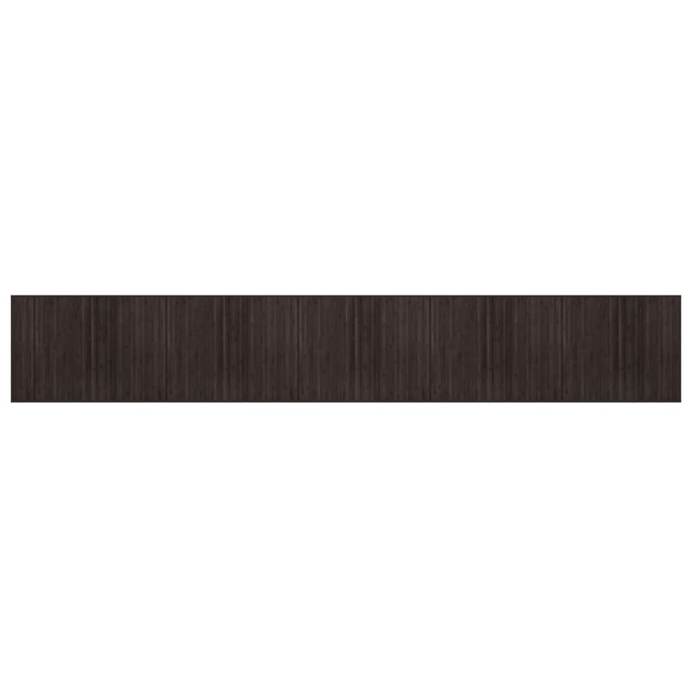 Tapis rectangulaire marron foncé 80x1000 cm bambou