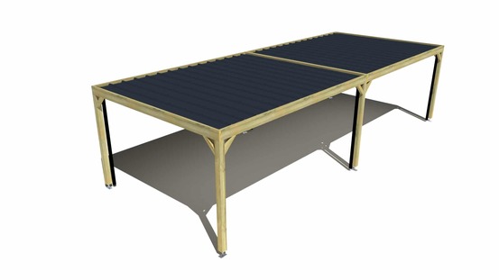 Carport bois • 10m x 4m • indépendante • sens largeur • livraison comprise