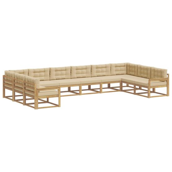 Ensemble de canapés d'extérieur 10 pc blanc et beige