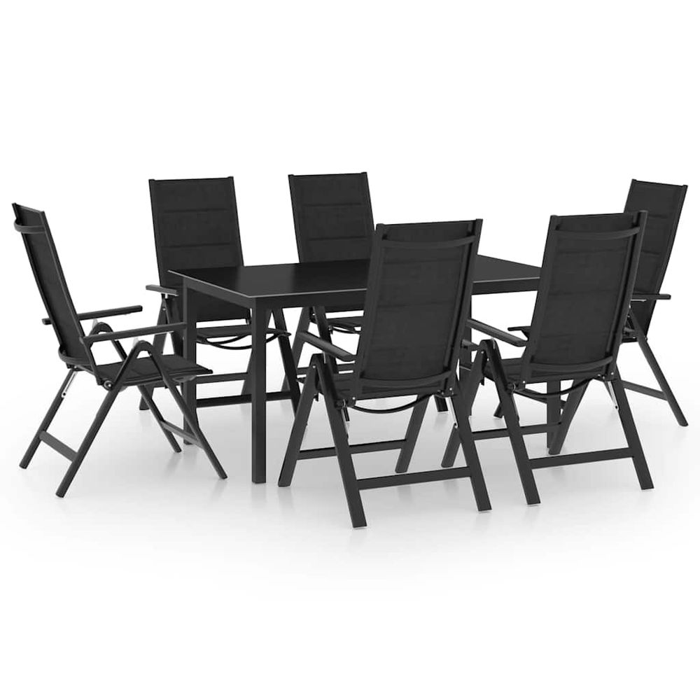 Ensemble à manger de jardin 7 pcs aluminium anthracite