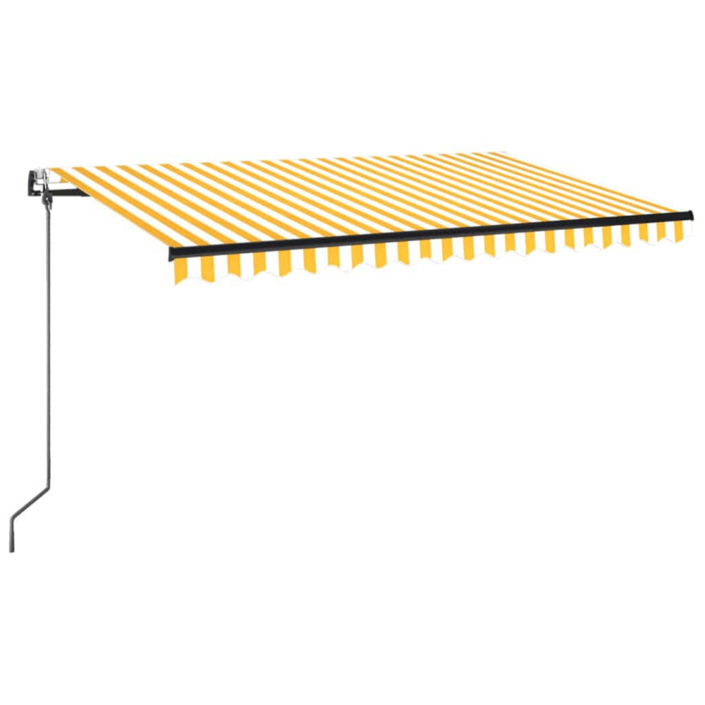 Auvent automatique capteur de vent led 450x350cm jaune et blanc