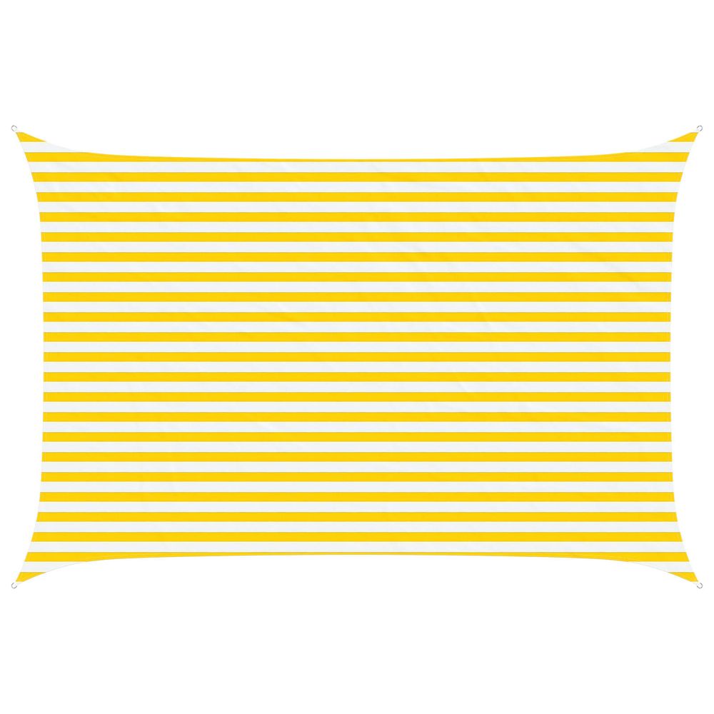 Voile d'ombre jaune et blanc 4,5 × 3 m 100 % polyester oxford