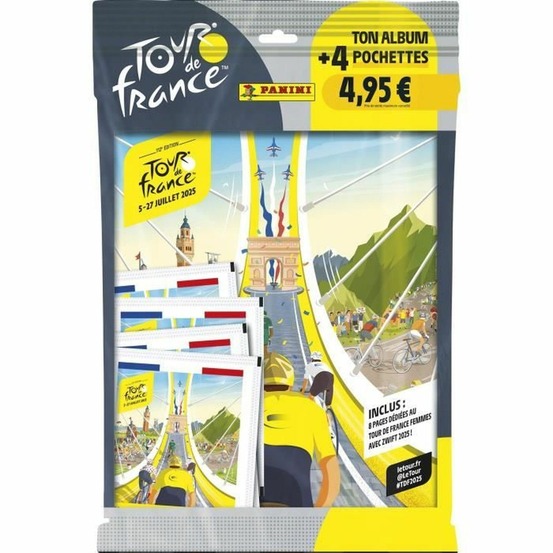 Pack de démarrage - tour de france 2025 - album + 4 pochettes - 20 stickers