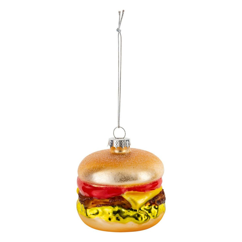 Sujet hamburger verre d.8cm doré