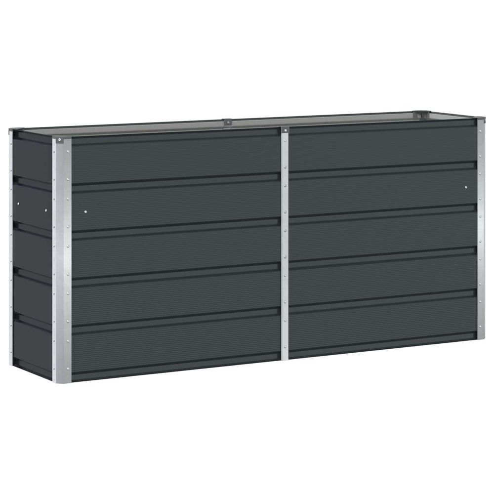 Jardinière d'extérieur anthracite 160 x 40 x 75 cm acier