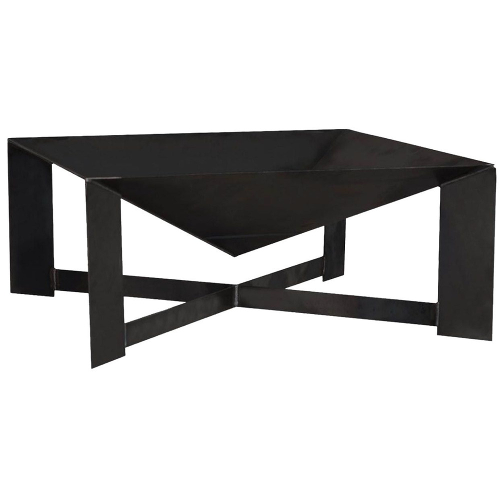 Brasero en acier pieds croisés design peint noir