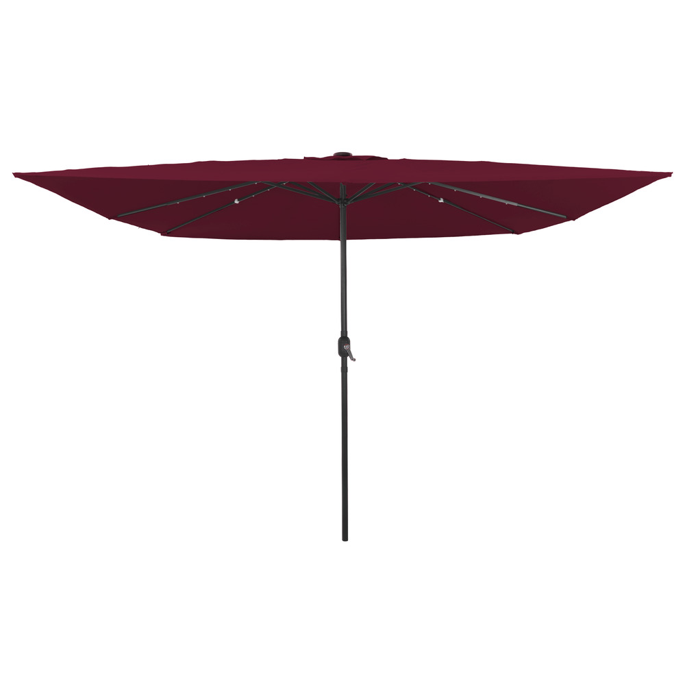 Parasol de jardin carré avec led 295x245 cm bordeaux