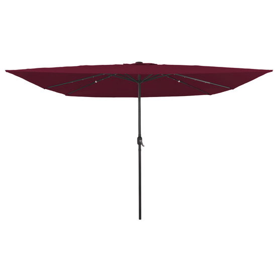 Parasol de jardin carré avec led 295x245 cm bordeaux