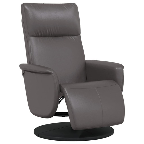 Fauteuil inclinable avec repose-pieds gris similicuir