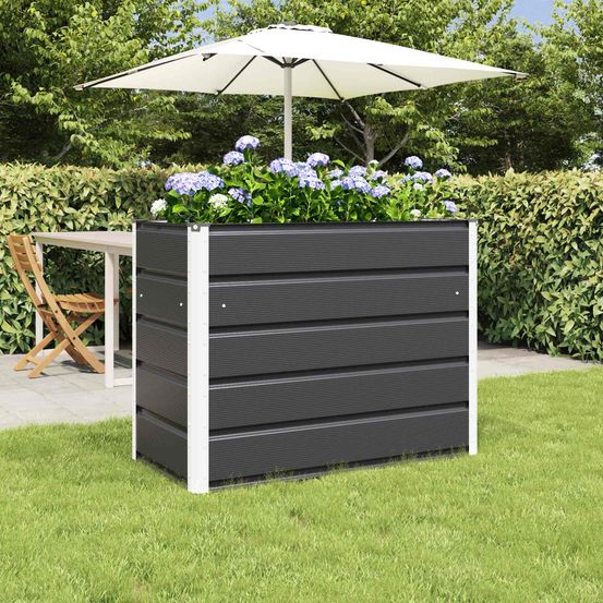 Jardinière surélevée acier galvanisé potager sur pieds 100x50x77 cm anthracite